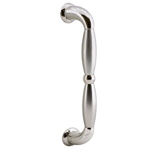 Zeplin Sürgülü Kapı Çekme Kolu Tutma Kulpu Kulbu Çelik Dış Kapı Tutamağı Nikel Saten Kulp 25.5 Cm