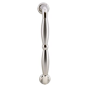 Zeplin Sürgülü Kapı Çekme Kolu Tutma Kulpu Kulbu Çelik Dış Kapı Tutamağı Nikel Saten Kulp 25.5 Cm