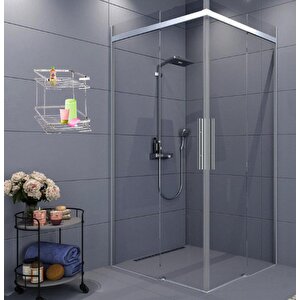 Kare Köşelik Ilgaz Banyo Köşe Raf Krom 2 Katlı Şampuan Askı Kese Sabun Duş Malzeme Estetik Muhafaza
