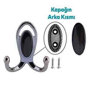 Metax Uzay Askı Vestiyer Duvar Askısı Metal Dolap Elbise Askılığı Füme Siyah Kapak