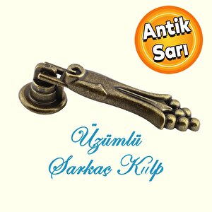 Üzümlü Sallama Sarkaç Metal Eskitme Antik Sarı Halka Mobilya Mutfak Dolap Kulpu Kulbu Kulpları