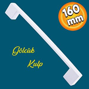 Gölcük Düz Metal Mobilya Mutfak Dolabı Çekmece Kapı Dolap Kapak Kulpu Kulbu 160 Mm Beyaz