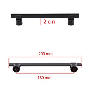 Oval Lama 160 Mm Düz Mobilya Mutfak Dolabı Çekmece Dolap Kapak Kulpu Kulpları Kulbu Siyah Metal Kulp