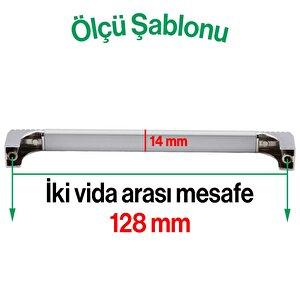 Side Mutfak Kulbu Çekmece Dolap Kulpu Metal Kulp Mobilya Dolabı Kulpları Krom Renk (128 Mm-12.8 Cm)