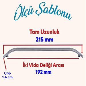 Alara Mobilya Mutfak Dolabı Çekmece Dolap Kapak Kulpu Düz Metal Kulp Kulbu Kulpu 192 Mm Krom