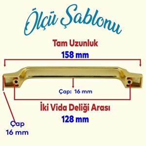 Can Ayder Mobilya Mutfak Dolabı Çekmece Dolap Kapak Kulpu Düz Metal Kulp Kulbu Kulpu 128 Mm Altın