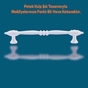 Petek Mobilya Mutfak Dolabı Ünite Çekmece Dolap Kulpları Düz Metal Kulp Kulbu Kulpu 128 Mm Beyaz