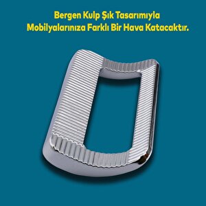 Desenli Bergen Mobilya Mutfak Dolabı Çekmece Dolap Kulpu Kulbu Metal Kulpları Krom (96 Mm-9.6 Cm)