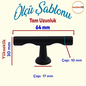 Ayder Metax Tepsi Düğme Dolap Mobilya Mutfak Dolabı Çekmece Dolap Kapak Kulpu Kulbu Metal Kulp Siyah