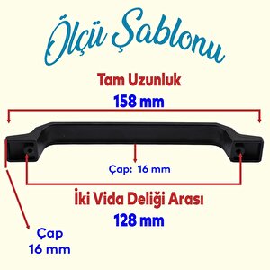 Can Ayder Mobilya Mutfak Dolabı Çekmece Dolap Kapak Kulpu Düz Metal Kulp Kulbu Kulpu 128 Mm Siyah
