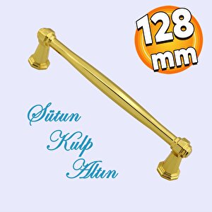 Sütun Mobilya Mutfak Dolabı Çekmece Dolap Kulpu 128 Mm-12.8 Cm Düz Gold Metal Kulpları Kulbu Kulpu