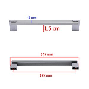 Mobilya Metal Kulp Defne 128 Mm Krom Mutfak Dolabı Çekmece Tv Ünite Dolap Kapak Kulpu Kulpları Kulbu