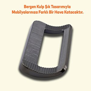 Bergen Metax Desenli Mobilya Mutfak Dolabı Çekmece Dolap Kapak Kulpu Kulbu Metal Kulp Füme 96 Mm