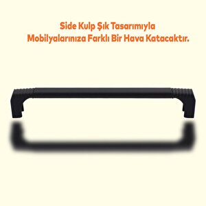 Side Çekmece Dolap Kulpu Mutfak Kulbu Metal Kulp Mobilya Dolabı Kulpları Renk (160 Mm-16.0 Cm) Siyah