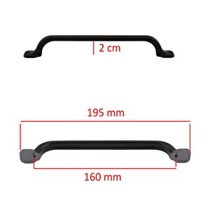 Zümre 160 Mm Düz Mobilya Mutfak Dolabı Çekmece Dolap Kapak Kulpu Kulbu Siyah Metal Kulp