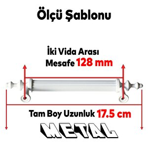 Erciyes Mobilya Mutfak Dolabı Çekmece Dolap Kapak Kulpu Kulpları Kulbu Beyaz 128 Mm Metal Kulp