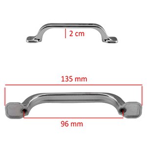 Zümre Düz Mobilya Mutfak Dolabı Çekmece Dolap Kapak Kulpu 96 Mm Kulbu Krom Metal Kulp
