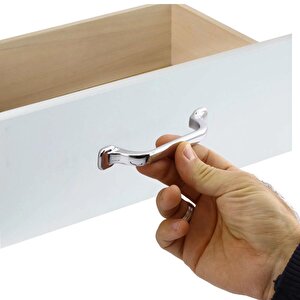 Zümre Düz Mobilya Mutfak Dolabı Çekmece Dolap Kapak Kulpu 96 Mm Kulbu Krom Metal Kulp