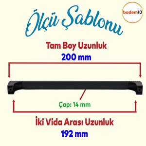 Side Mutfak Kulbu Çekmece Dolap Kulpu Metal Kulp Mobilya Dolabı Kulpları Renk 192 Mm Siyah
