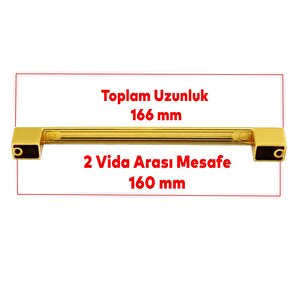 Gölcük Mobilya Mutfak Dolabı Çekmece Dolap Kapak Kulpu Kulbu Gold Altın 160 Mm Metal Kulp