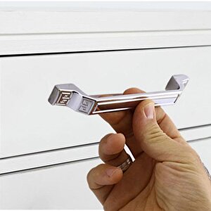 Can Mobilya Mutfak Dolabı Çekmece Dolap Kulpu Düz Metal Kulpları Kulbu Kulpu (128 Mm-12.8 Cm) Krom