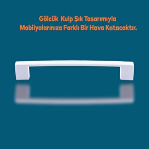 Gölcük Düz Mobilya Mutfak Dolap Çekmece Dolabı Kapak Metal Kulpu Kulbu Kulpları Beyaz 128 Mm-12.8 Cm