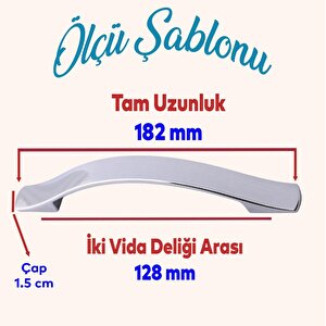Elif Ayder Mobilya Mutfak Dolabı Çekmece Dolap Kapak Kulpu Düz Metal Kulp Kulbu Kulpu 128 Mm Krom