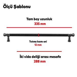 Akbatı Çekmece Dolap Kapak Kulpu Kulbu 288 Mm Antik Bakır Metal Kulp
