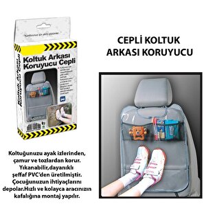 Otomobil Oto Araba Araç İçi Cepli Koltuk Arkası Ayakkabı Kir Koruyucu