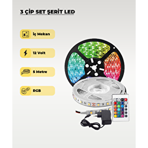5 Mt Rgb Kumandalı / Animasyonlu Şerit Led (tak Çalıştır)
