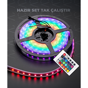 5 Mt Rgb Kumandalı / Animasyonlu Şerit Led (tak Çalıştır)