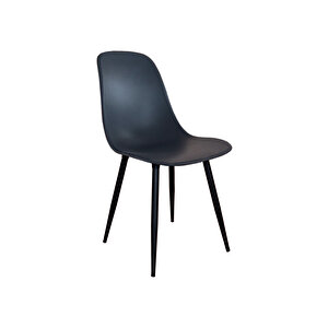 Netaks Abant Sandalye Siyah Metal Ayaklı Antrasit Renk
