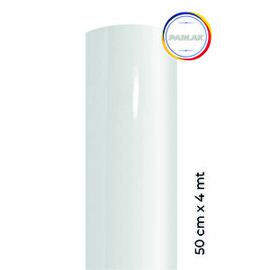 Parlak Beyaz Yapışkanlı Kaplama Folyosu 50 Cm  X 4 Mt