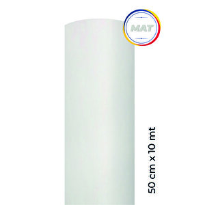 Mat Beyaz Yapışkanlı Kaplama Folyosu  50 Cm  X 10 Mt