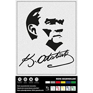 Atatürk Resi̇m Ve İmza Sticker 30 X 33 Cm Ego00013