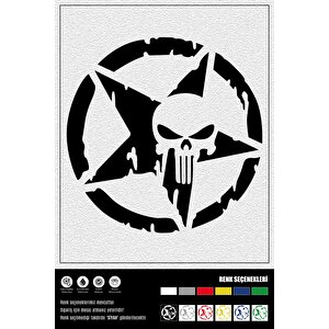 Asker Yildiz Kurukafali Sticker 10 X 10 Cm Ego00004