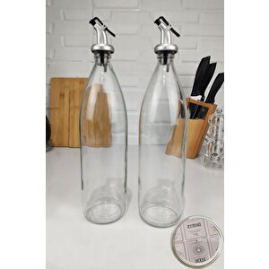 Lombardino Vetro 2'li Zeytinyağı Ve Sıvıyağ Şişesi Yağdanlık 1000 Ml Sh-003