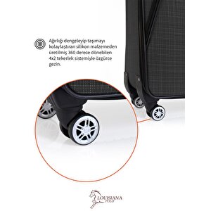 Kabin Boy 4 Teker Kumaş Valiz Antrasit 1081