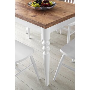 Cunda Yandan Açılır Mutfak Masa Takımı Ve 6 Adet Sandalye 70x110cm