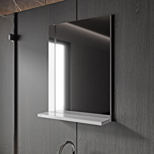 Karen Banyo Milano 50 Cm Lavabolu Banyo Dolabı, Lavabo Dahil, Aynalı, Raflı Üst Modül