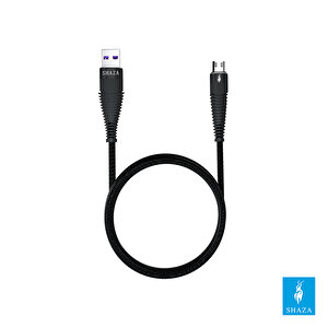Shaza Usb Mi̇cro 5a 100w Örgülü Hızlı Şarj Ve Data Kablosu 2 Metre