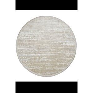 Konfor Jasmine 1452 Yuvarlak  Krem Bej Modern Dokuma Halı 80x80 cm