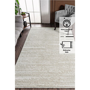 Konfor Jasmine 1452  Krem Bej Modern Dokuma Halı 100x150 cm