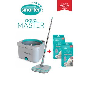 Aqua Master Temi̇zli̇k Seti̇ + 2 Adet Yedek Mop Temi̇z & Ki̇rli̇ Suyu Ayirma Özelli̇ği̇ Otomati̇k Temi̇zli̇k Seti̇ Mop Paspas
