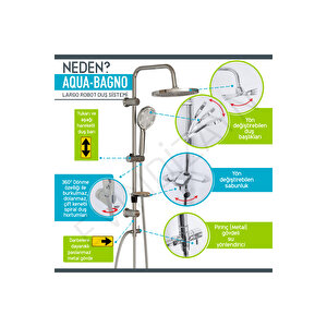 Aqua Bagno Largo - Tepe Robot Duşu Seti-krom