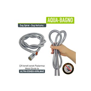 Aqua Bagno Smart Duş Hortumu - Spirali- Zinciri 150 Cm.