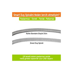 Aqua Bagno Smart Duş Hortumu - Spirali- Zinciri 150 Cm.