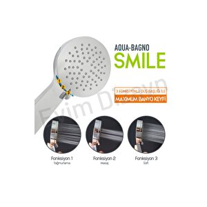 Aqua Bagno Smile El Duşu - Duş Başlığı 3 Fonksiyonlu
