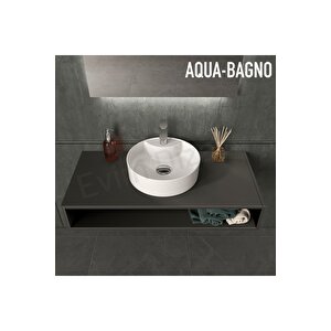Aqua Bagno "bianzo" Tezgah Üstü Lavabo,batarya Delikli,42 Cm Beyaz