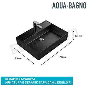 "plan" Lavabo ,60 X 45 Cm., Mat Siyah